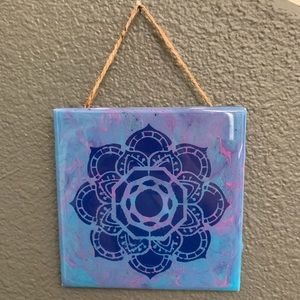 Handmade Mandala Art/Acrylic Pour Home Decor